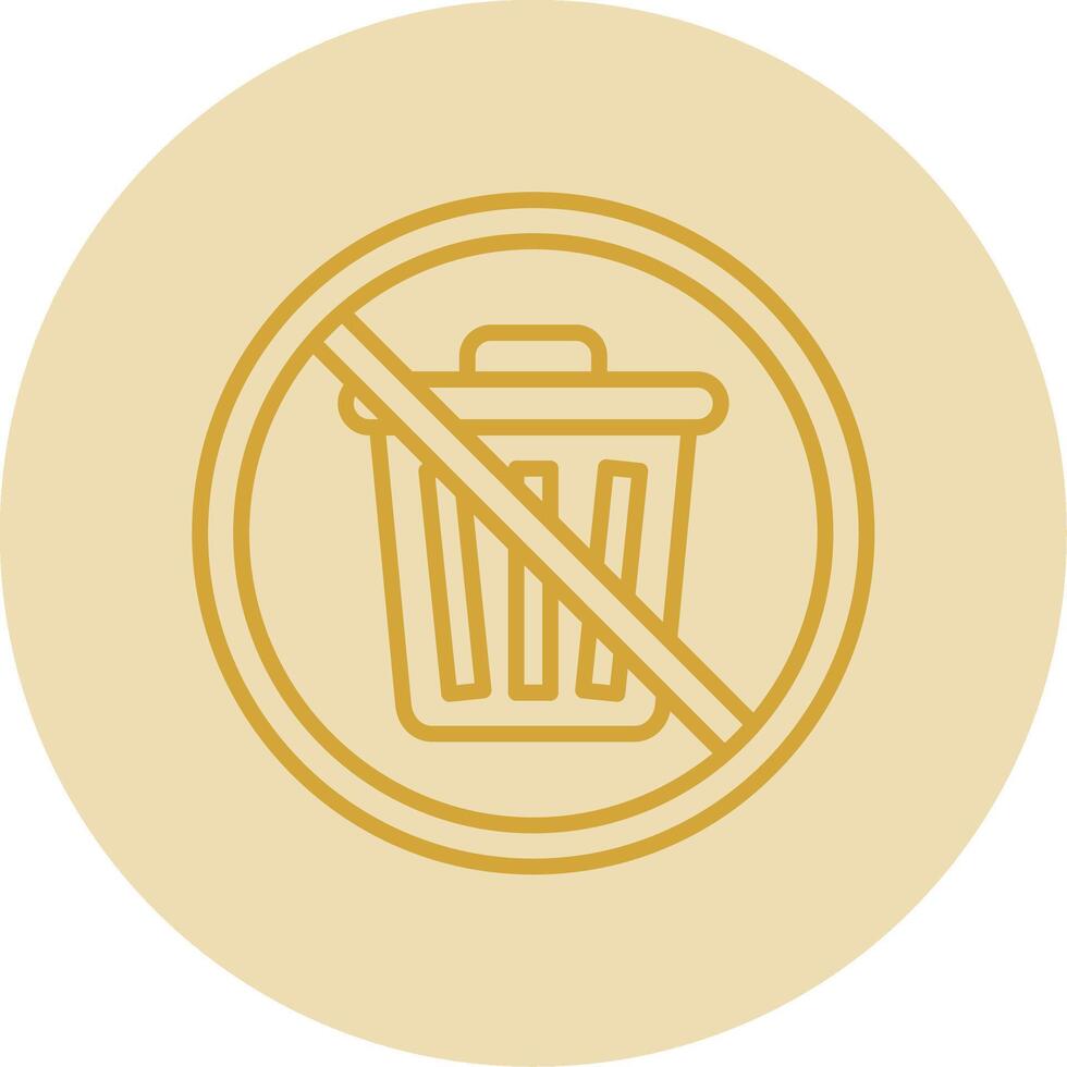 Prohibited Sign Line Yellow Circle Icon vector