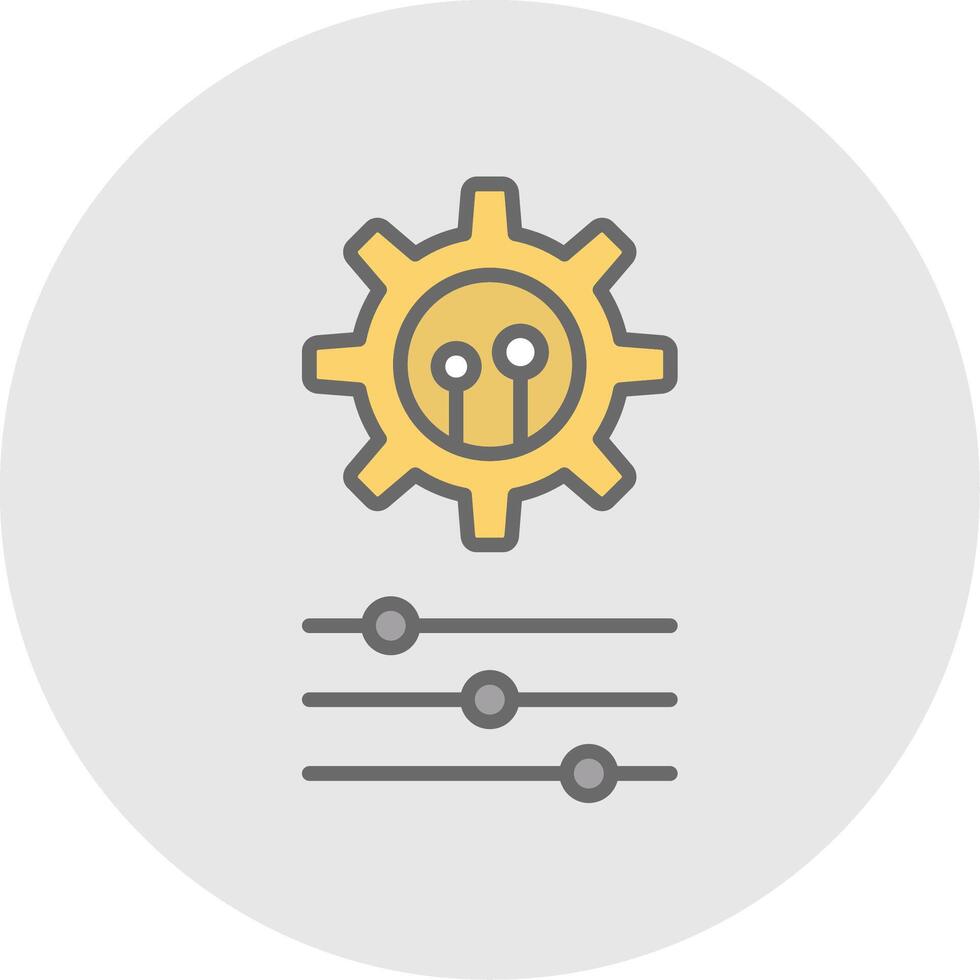 Settings Line Filled Light Icon vector