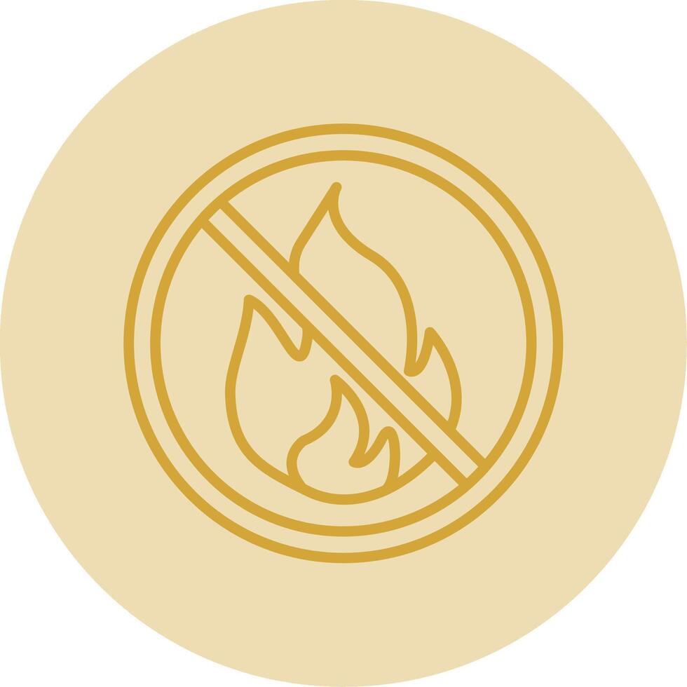 Prohibited Sign Line Yellow Circle Icon vector