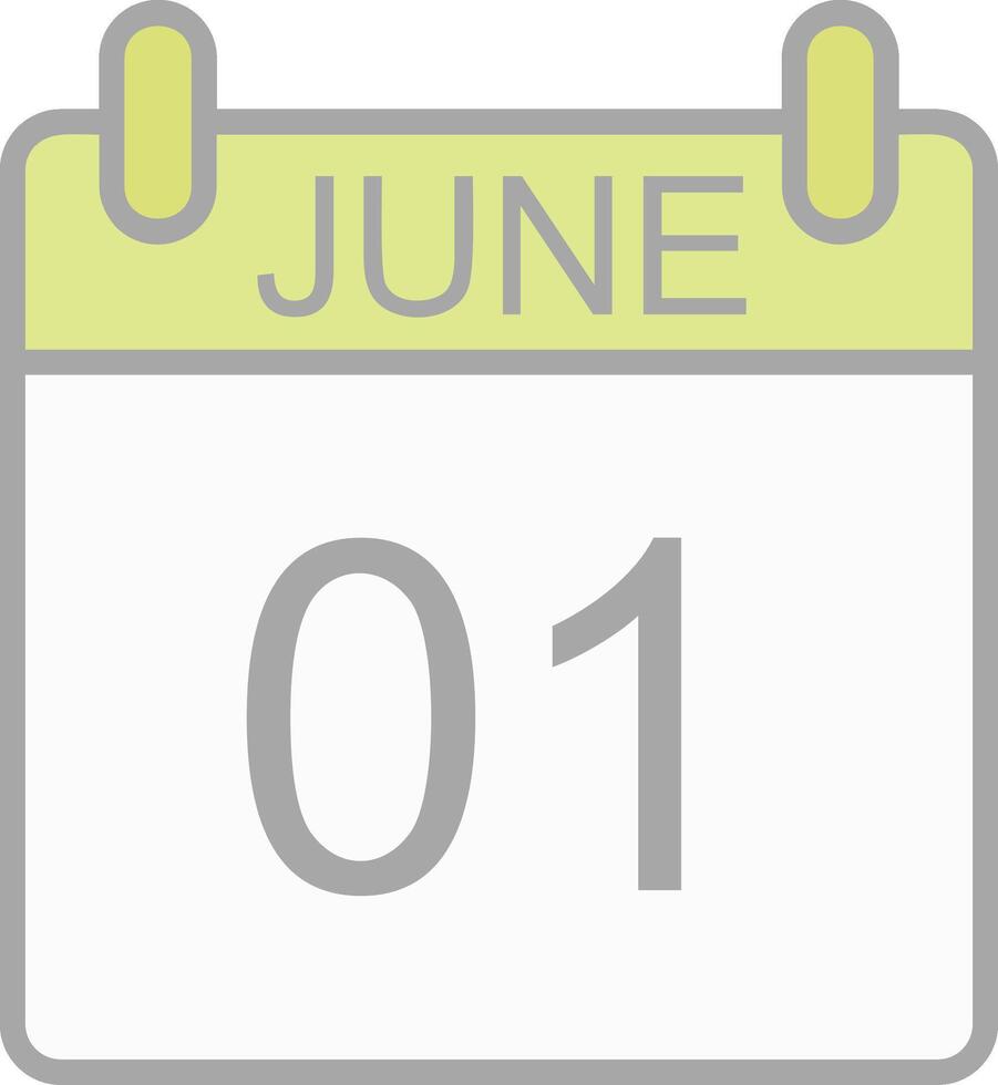 June Line Filled Light Icon vector
