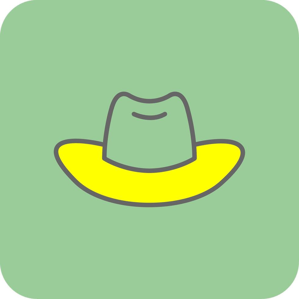 Cowboy Hat Filled Yellow Icon vector