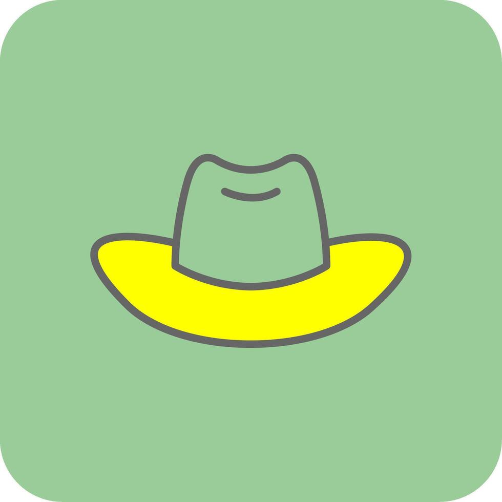 vaquero sombrero lleno amarillo icono vector