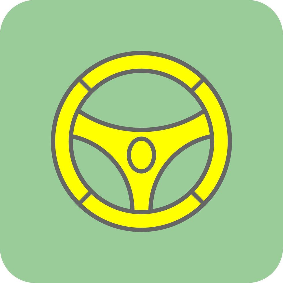 Steering Wheel Filled Yellow Icon vector