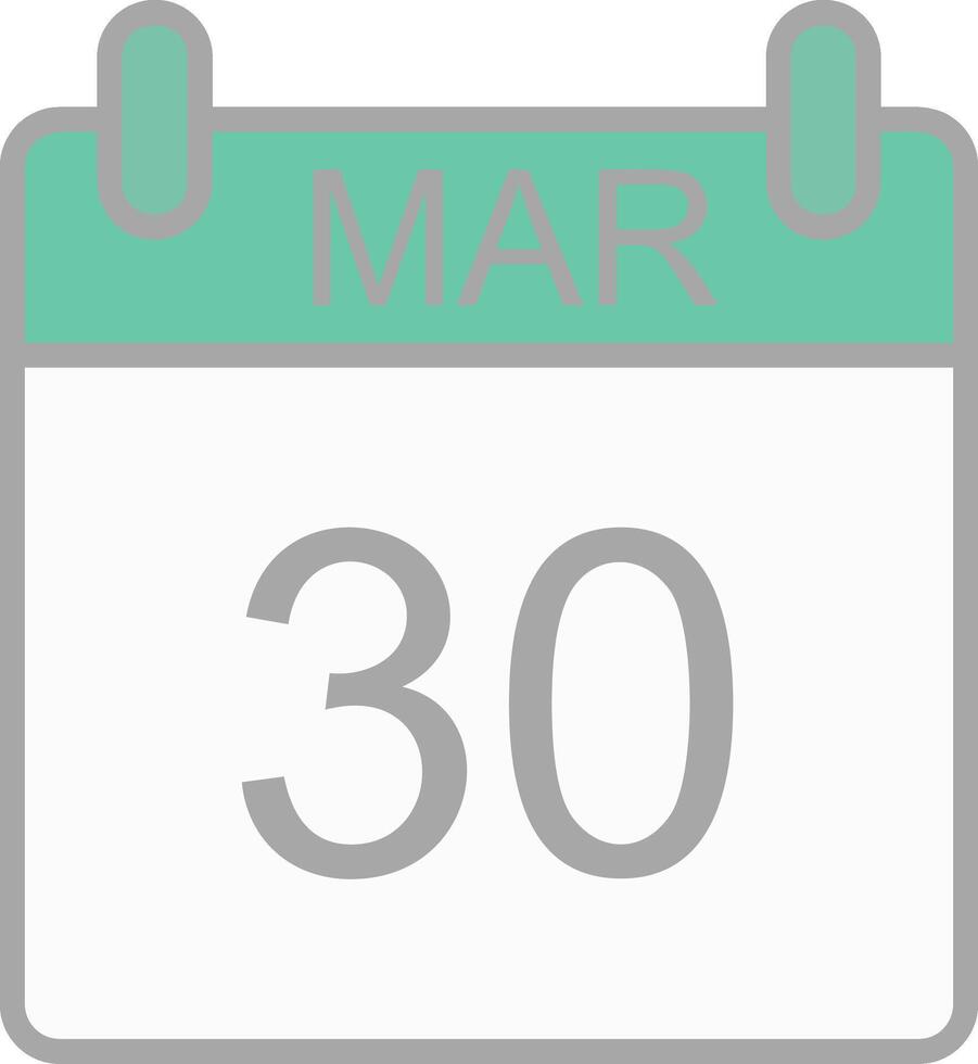 March Line Filled Light Icon vector