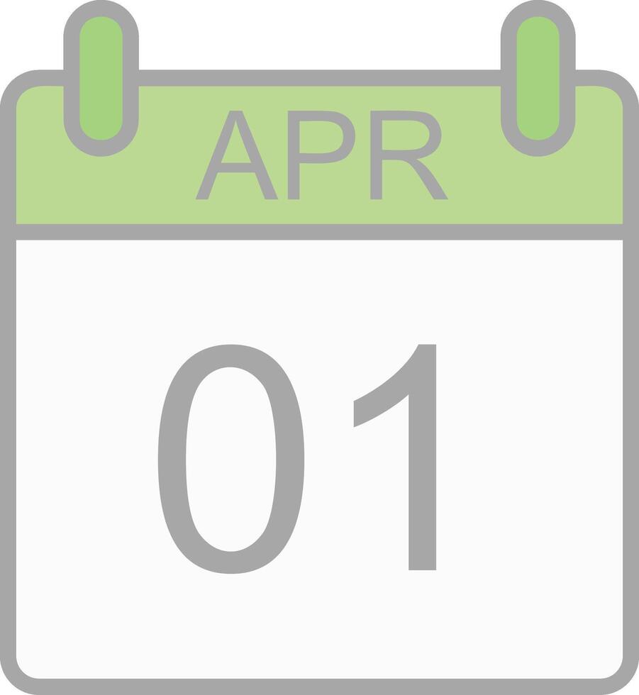 April Line Filled Light Icon vector