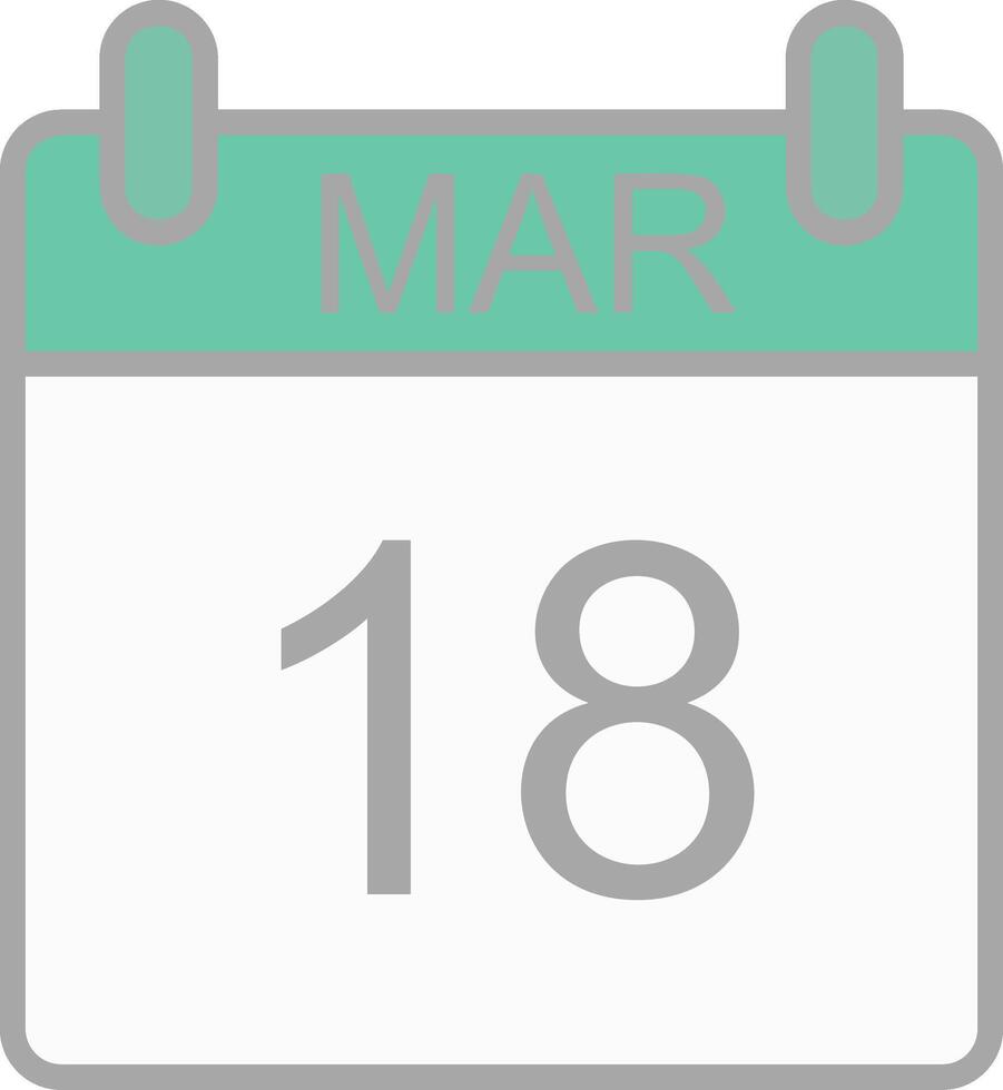 March Line Filled Light Icon vector