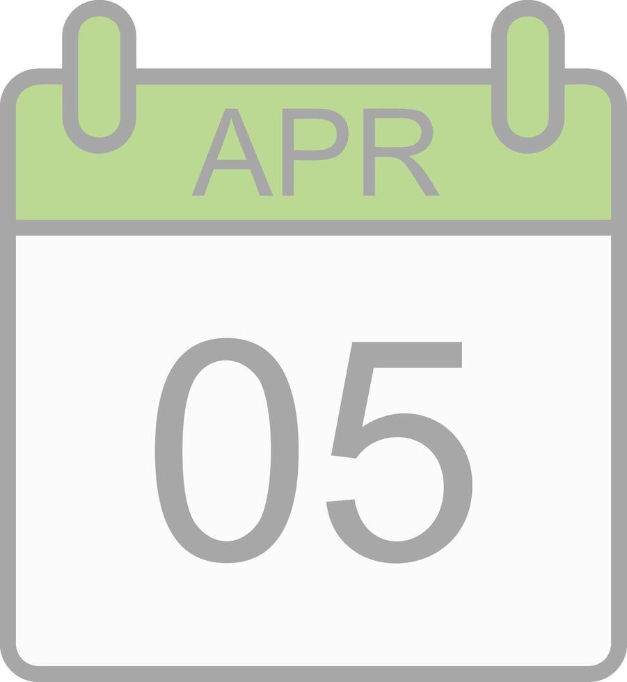 April Line Filled Light Icon vector