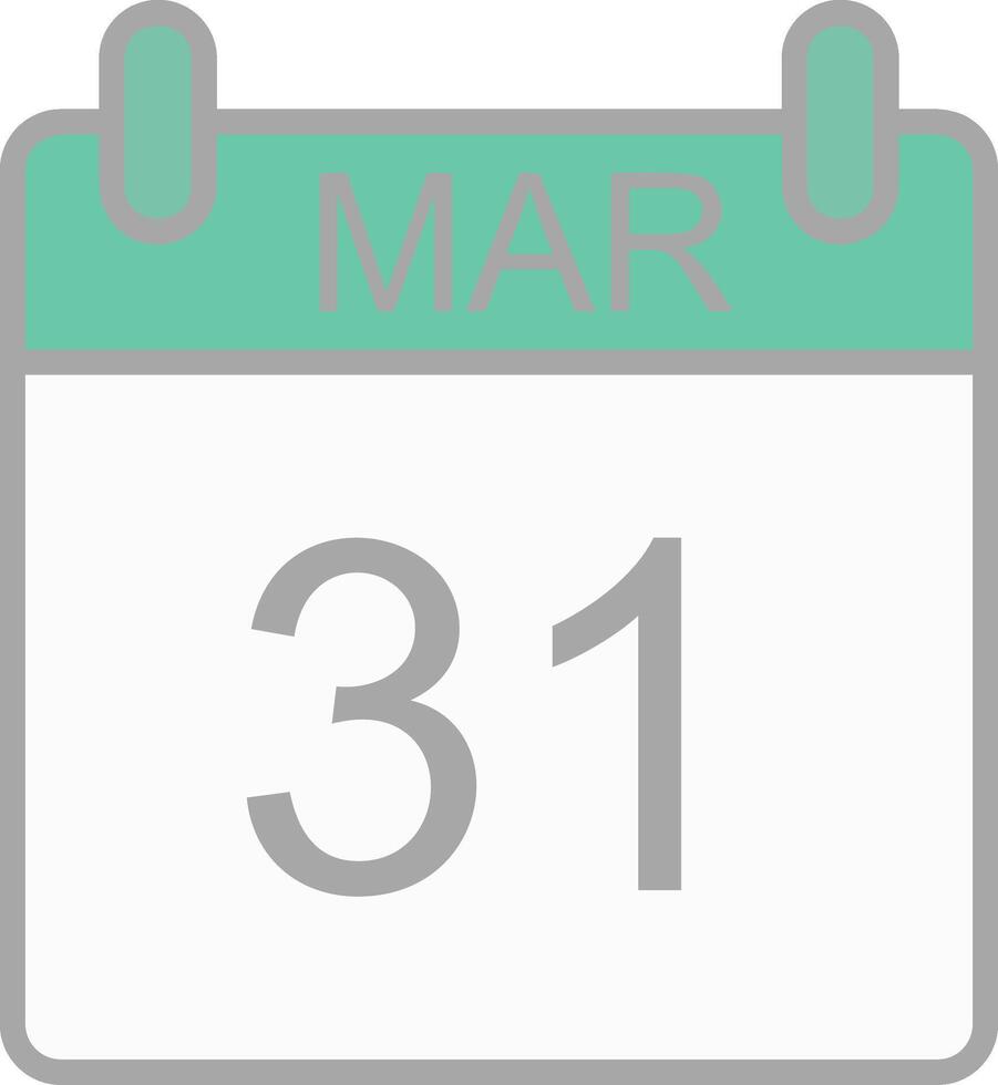 March Line Filled Light Icon vector