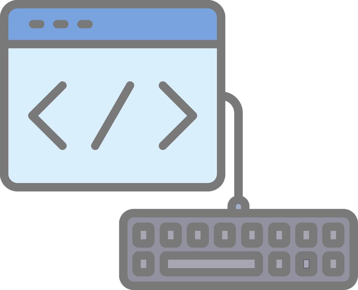 Web Development Line Filled Light Icon vector
