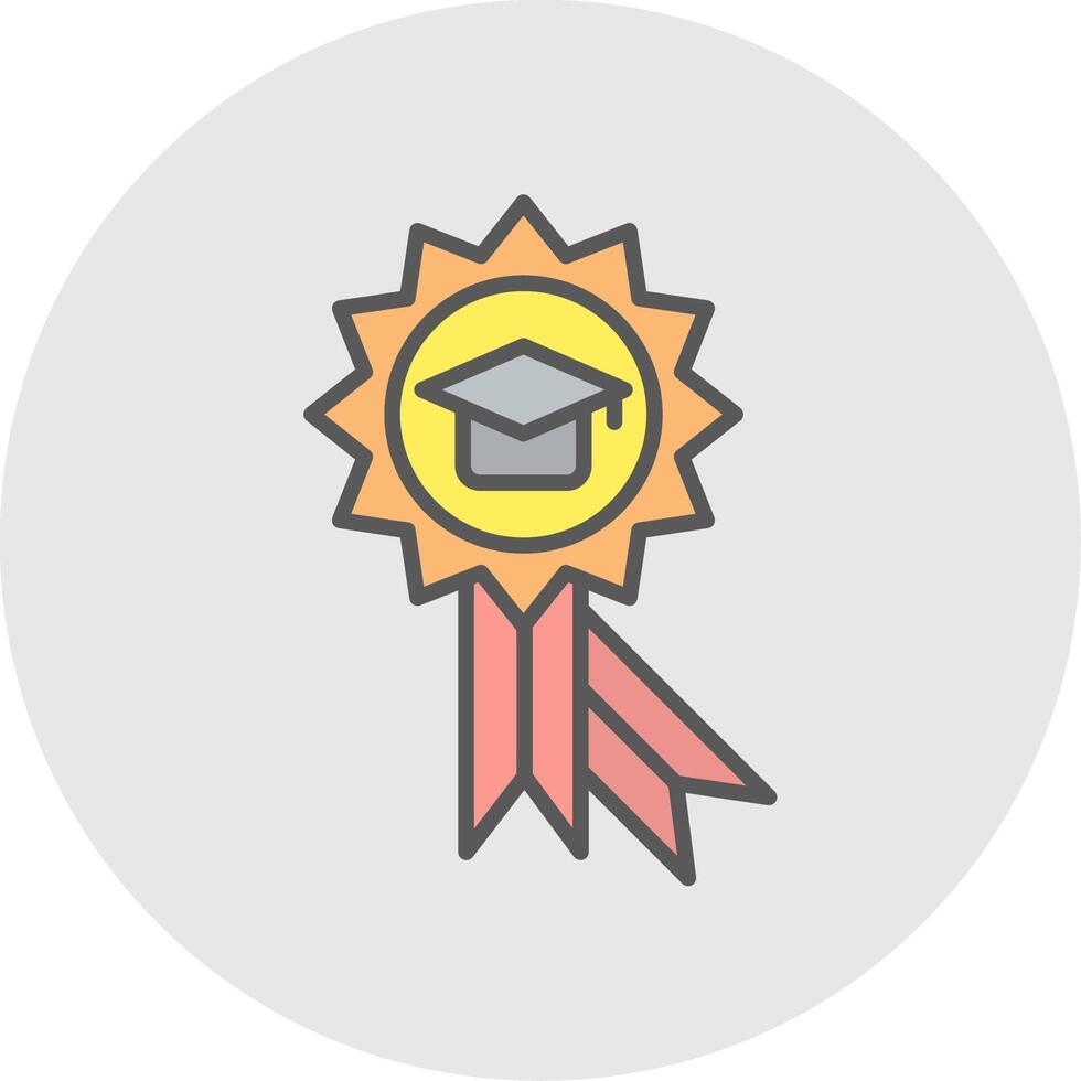 Award Line Filled Light Icon vector