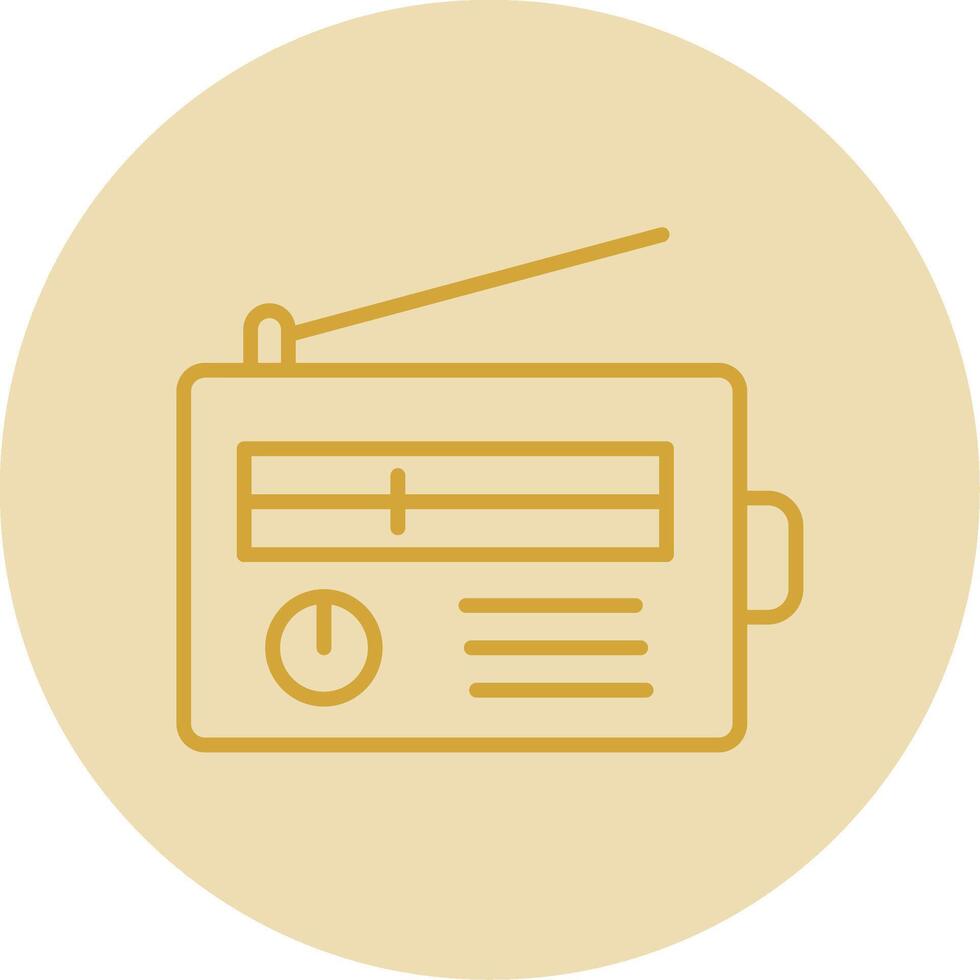 Radio Line Yellow Circle Icon vector