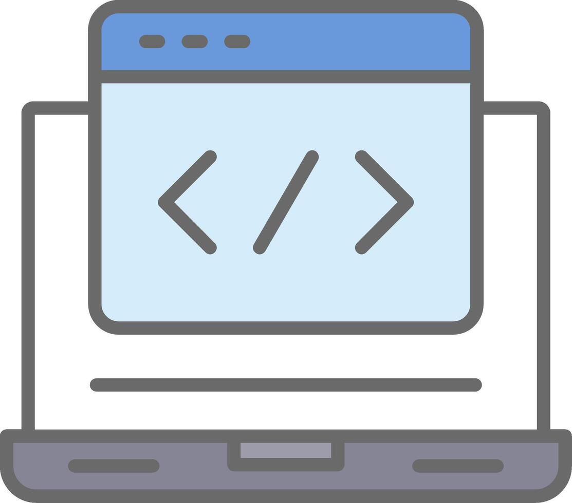 Web Development Line Filled Light Icon vector