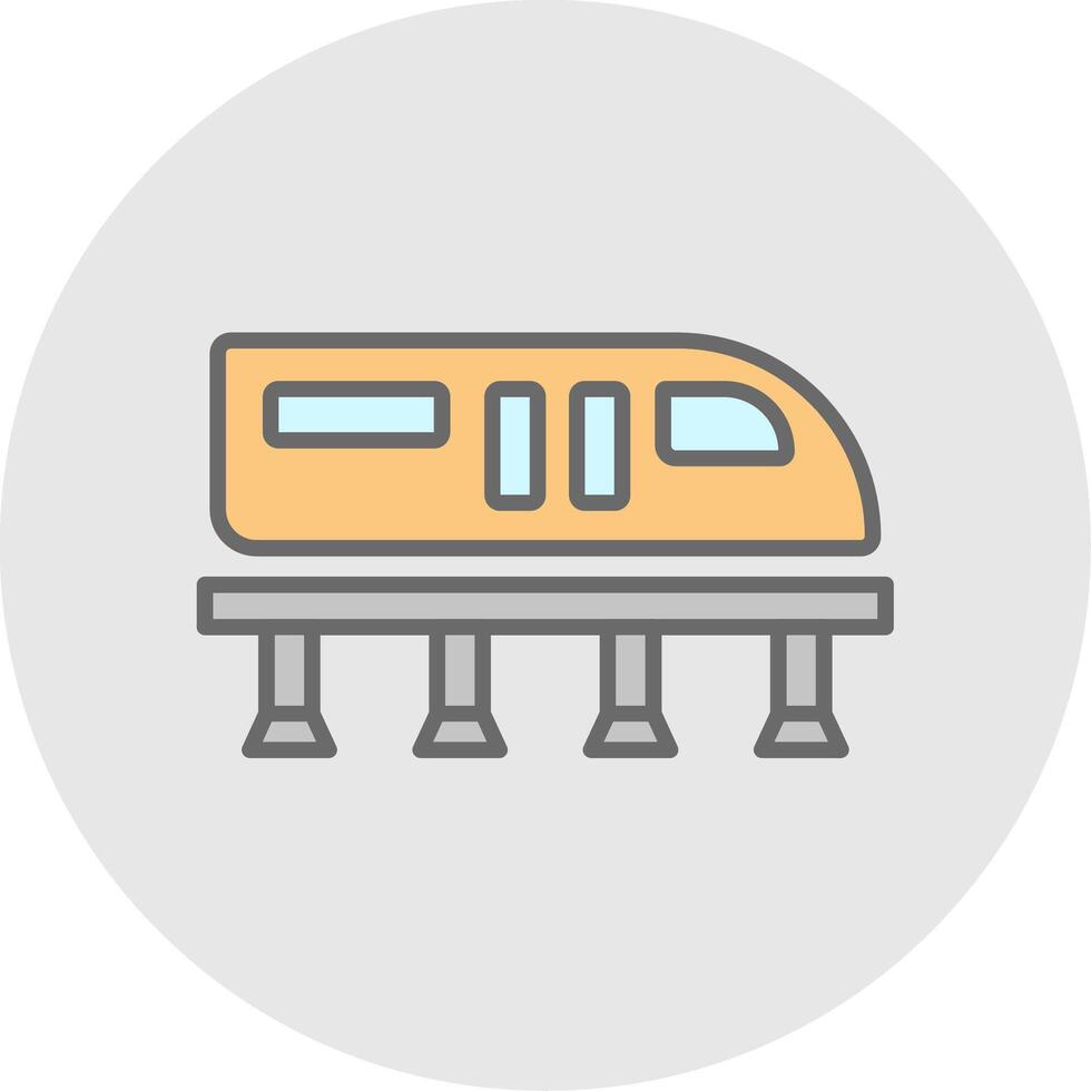 Monorail Line Filled Light Icon vector