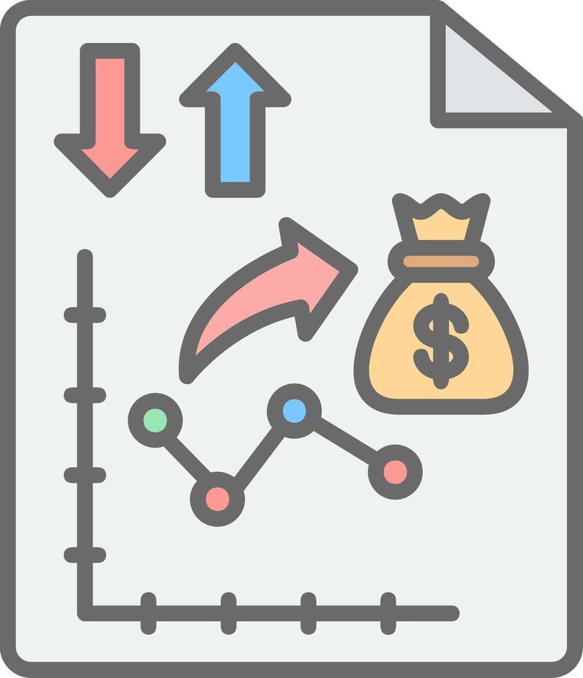 Money Strategy Line Filled Light Icon vector