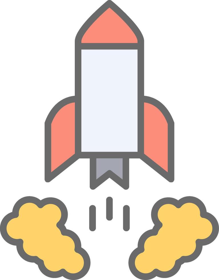 Rocket Launch Line Filled Light Icon vector