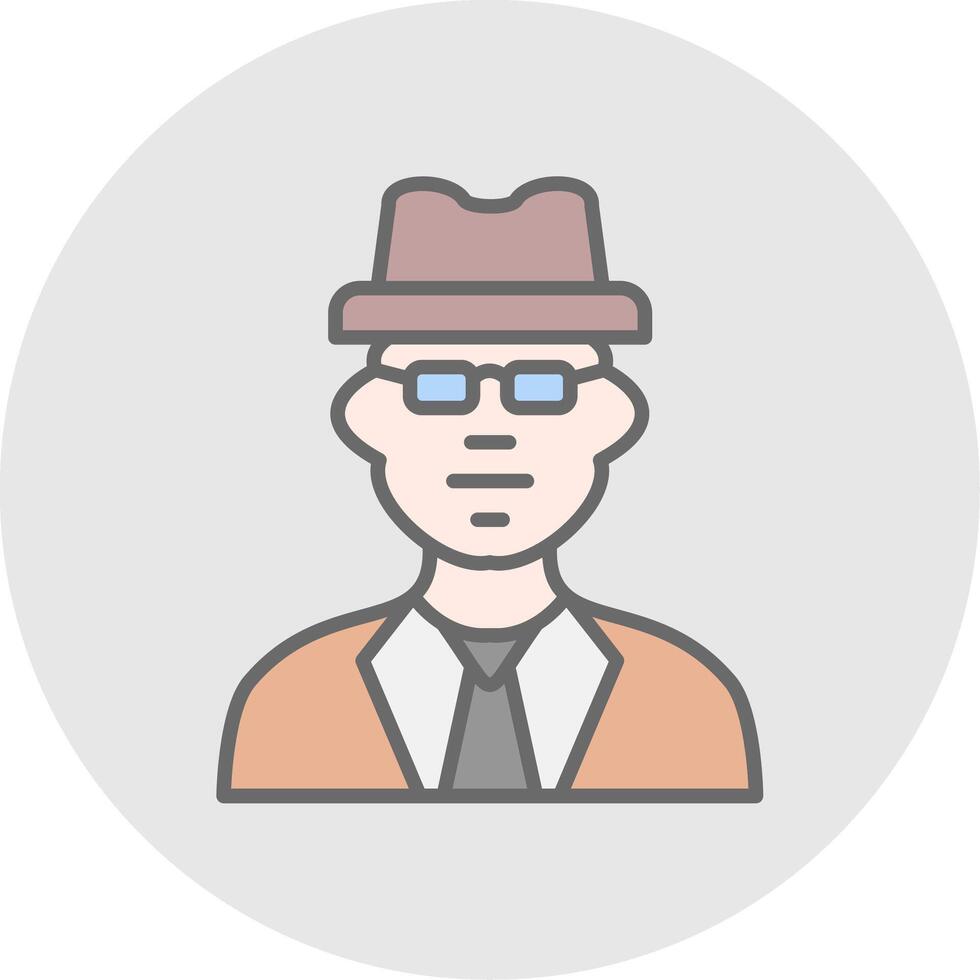 Man Line Filled Light Icon vector