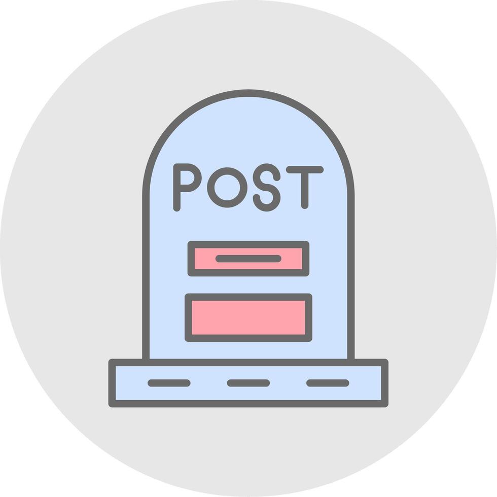 Post Line Filled Light Icon vector