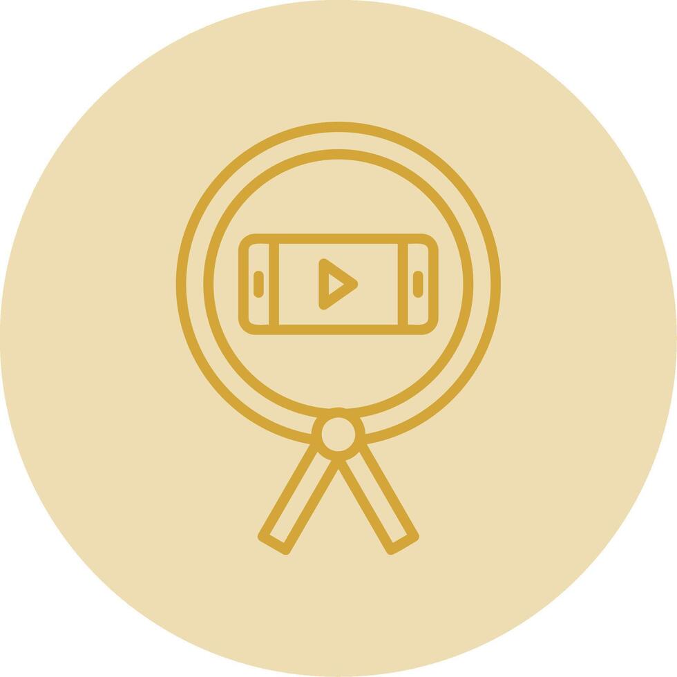 Phone Line Yellow Circle Icon vector