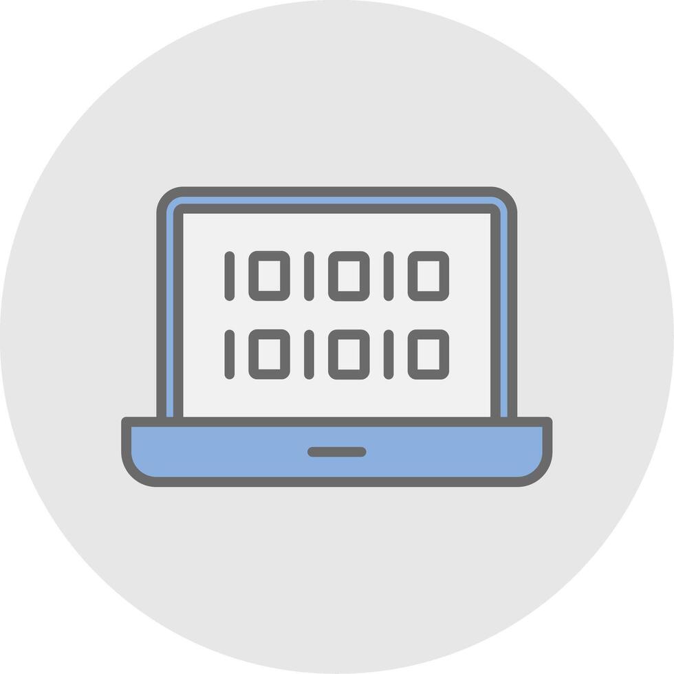 Binary Code Line Filled Light Icon vector