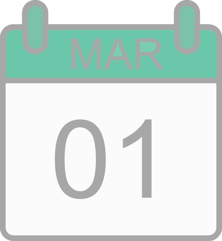 March Line Filled Light Icon vector