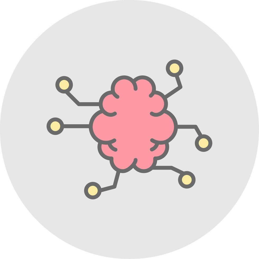 Artificial Intelligence Line Filled Light Icon vector