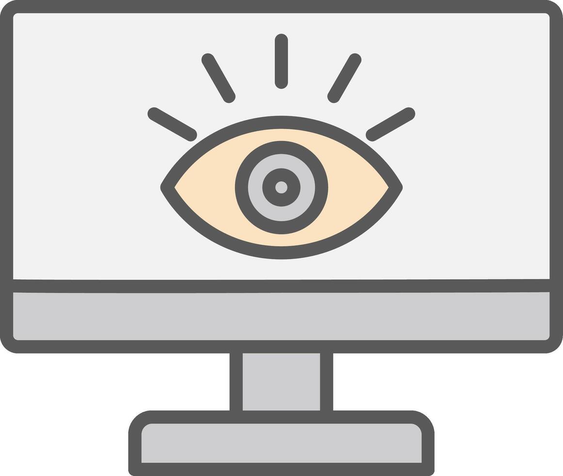 Monitoring Line Filled Light Icon vector