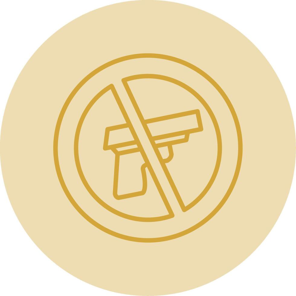 No pistola línea amarillo circulo icono vector