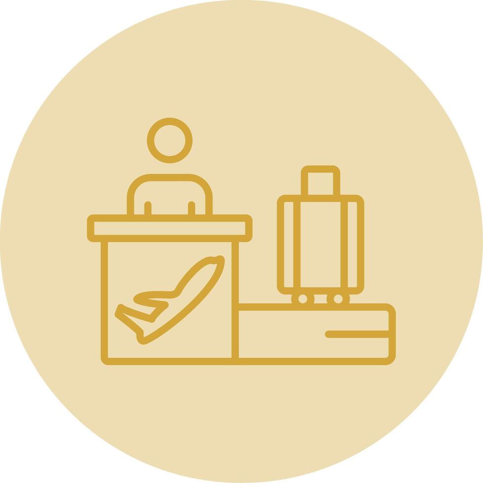 Airport Line Yellow Circle Icon vector
