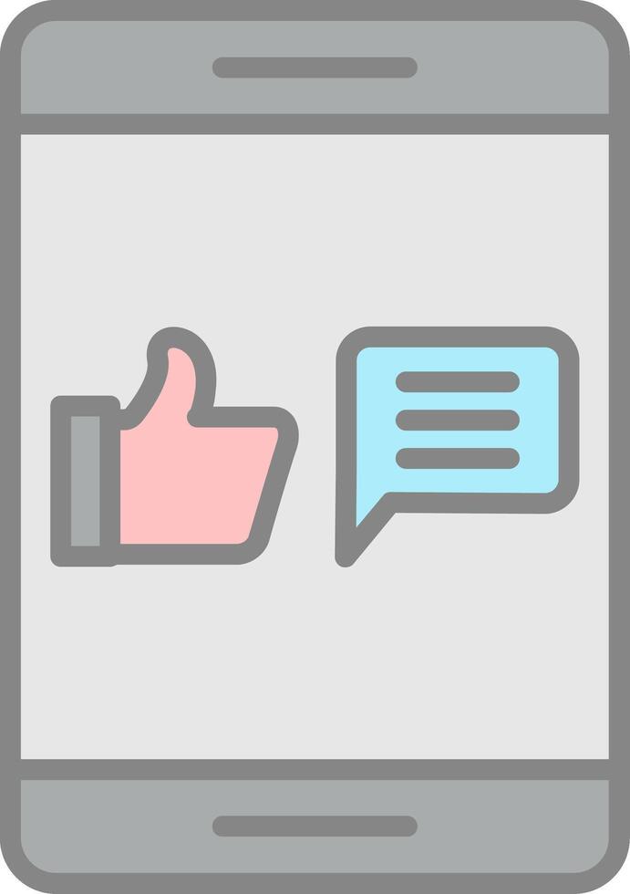 Feedback Line Filled Light Icon vector