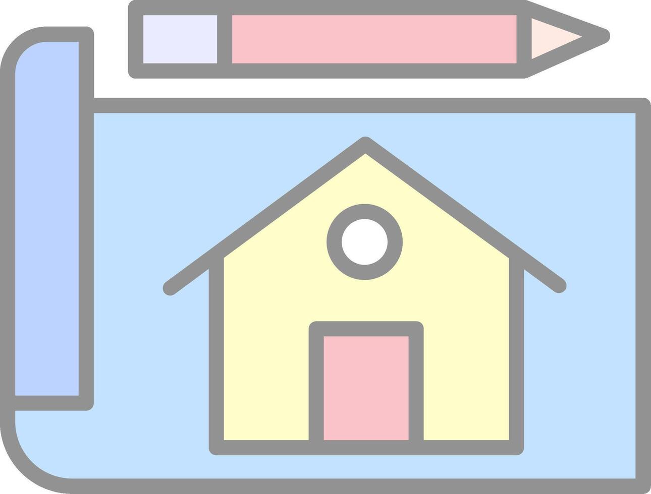 Blueprint Line Filled Light Icon vector