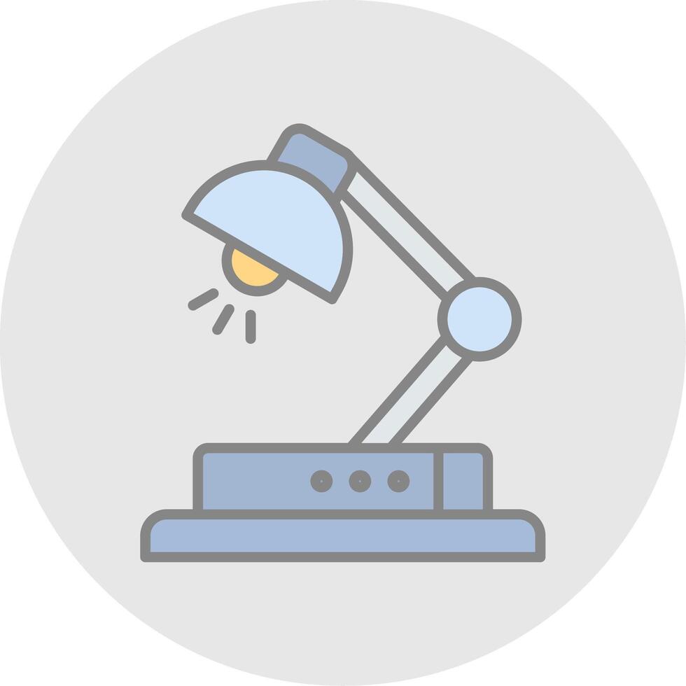 Desk Lamp Line Filled Light Icon vector