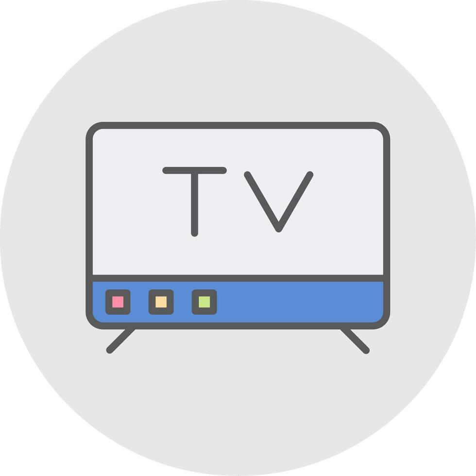 Tv Line Filled Light Icon vector
