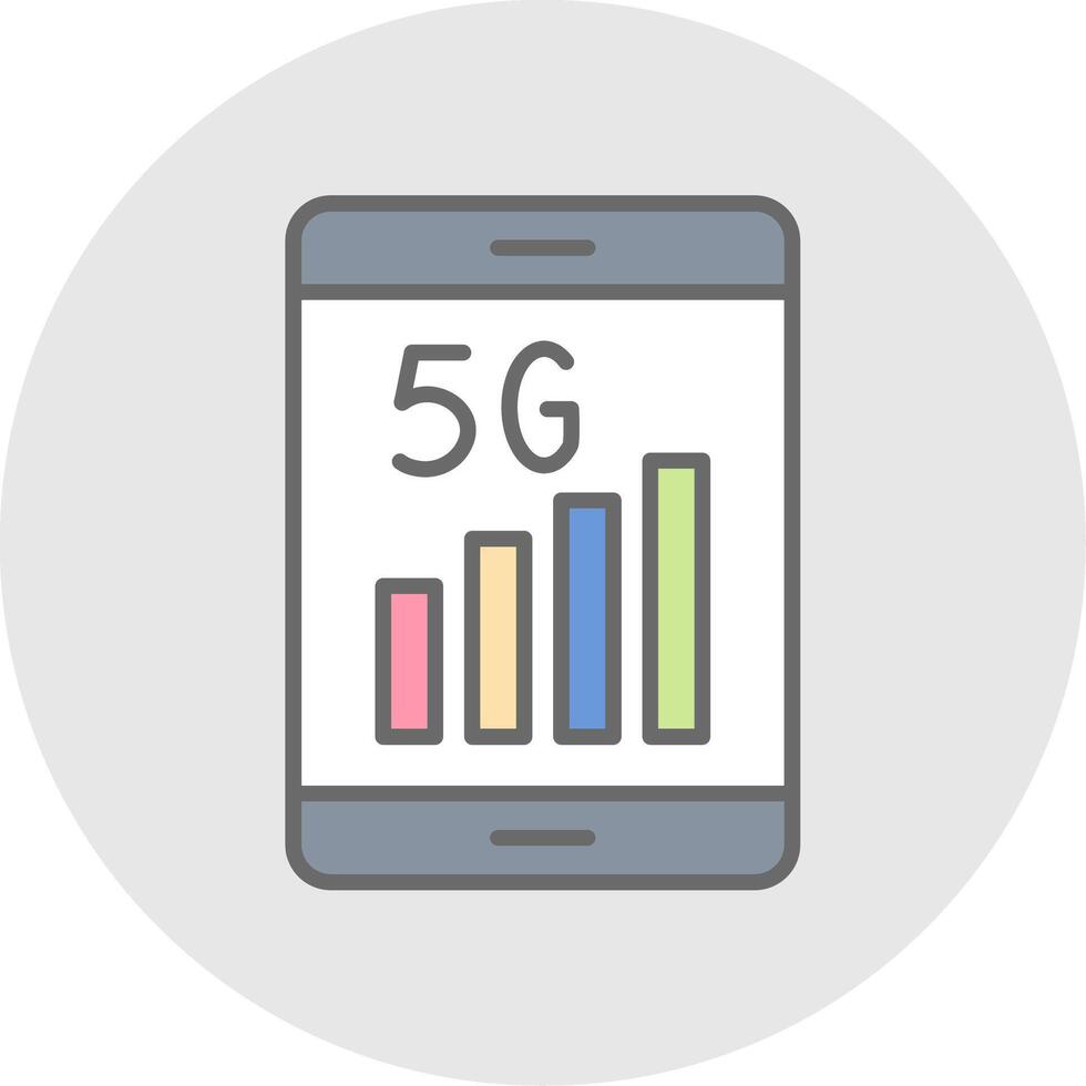 5g línea lleno ligero icono vector