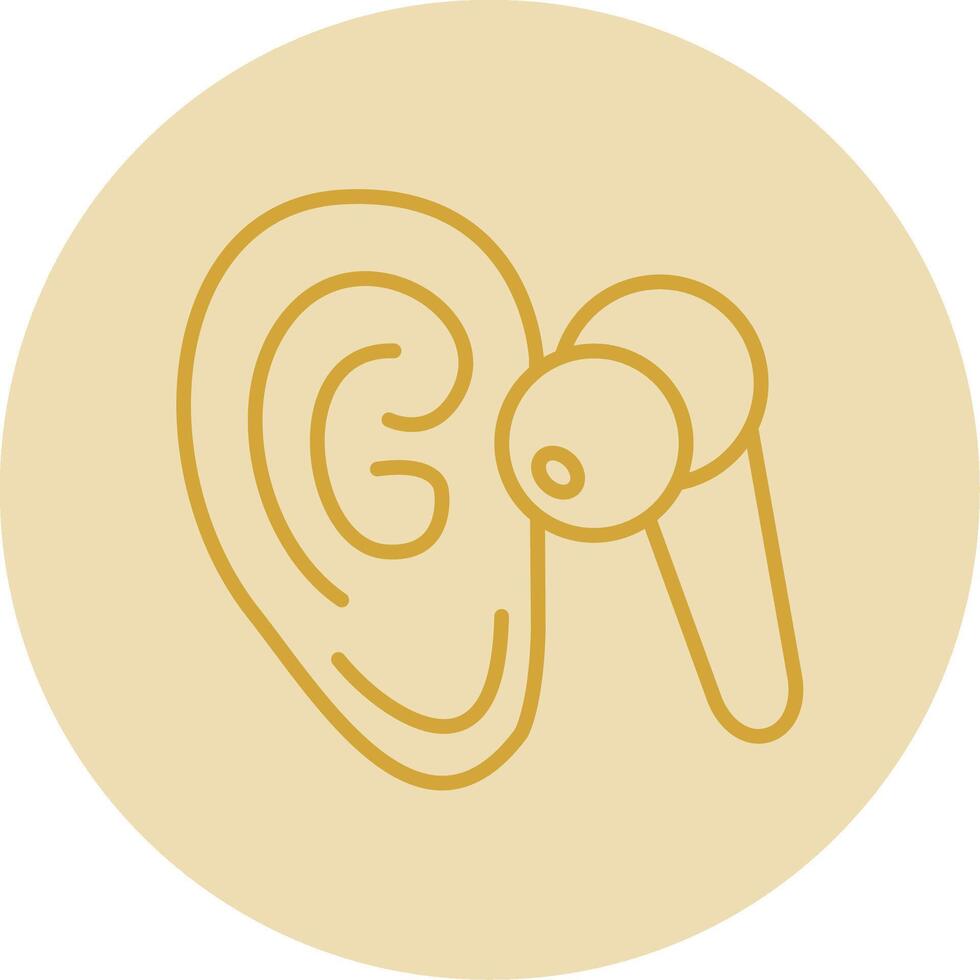 Listen Line Yellow Circle Icon vector