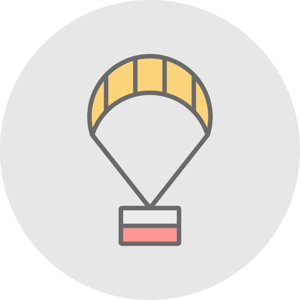 Paragliding Line Filled Light Icon vector