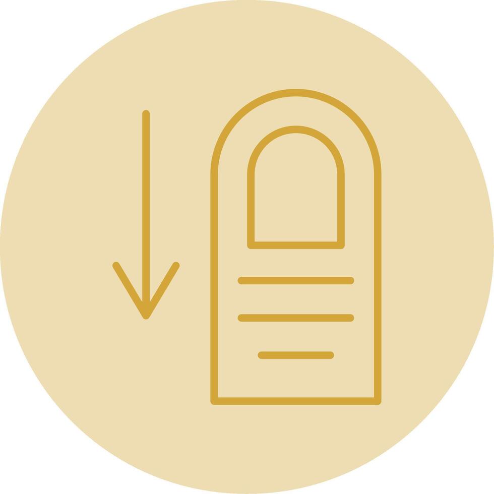 Tap Down Line Yellow Circle Icon vector