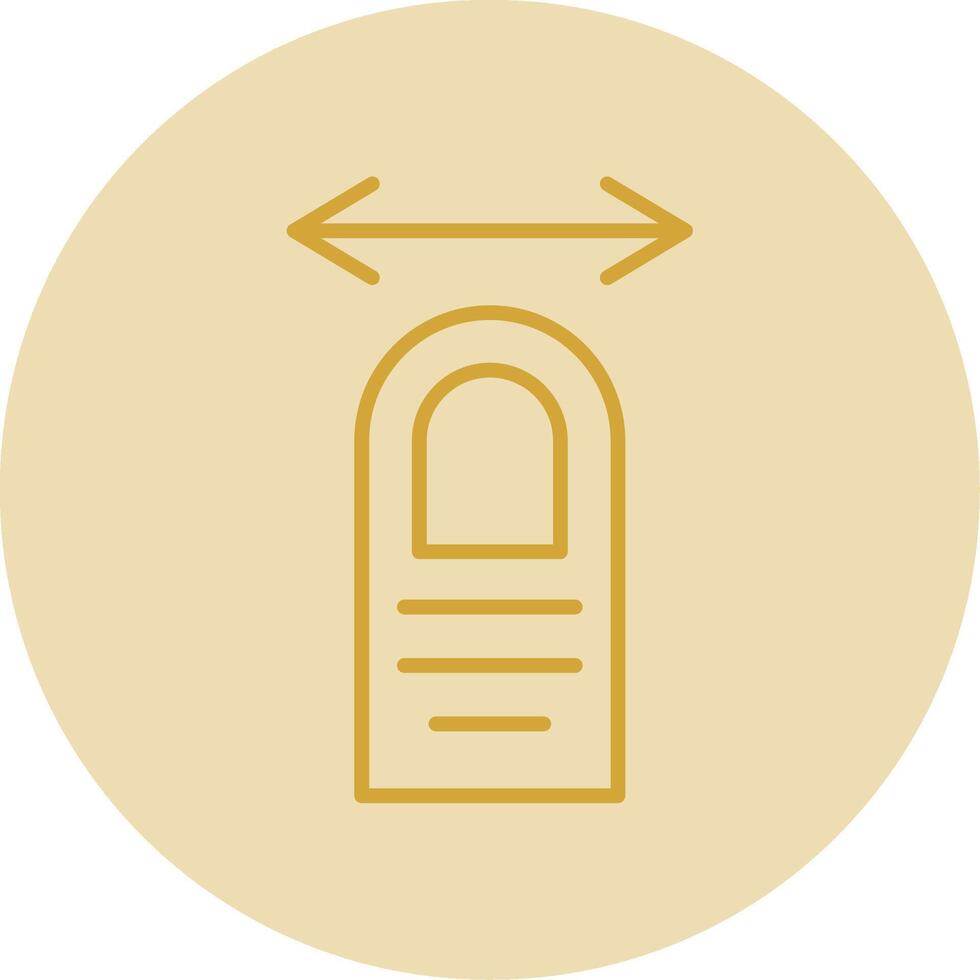 Tap Drag Line Yellow Circle Icon vector