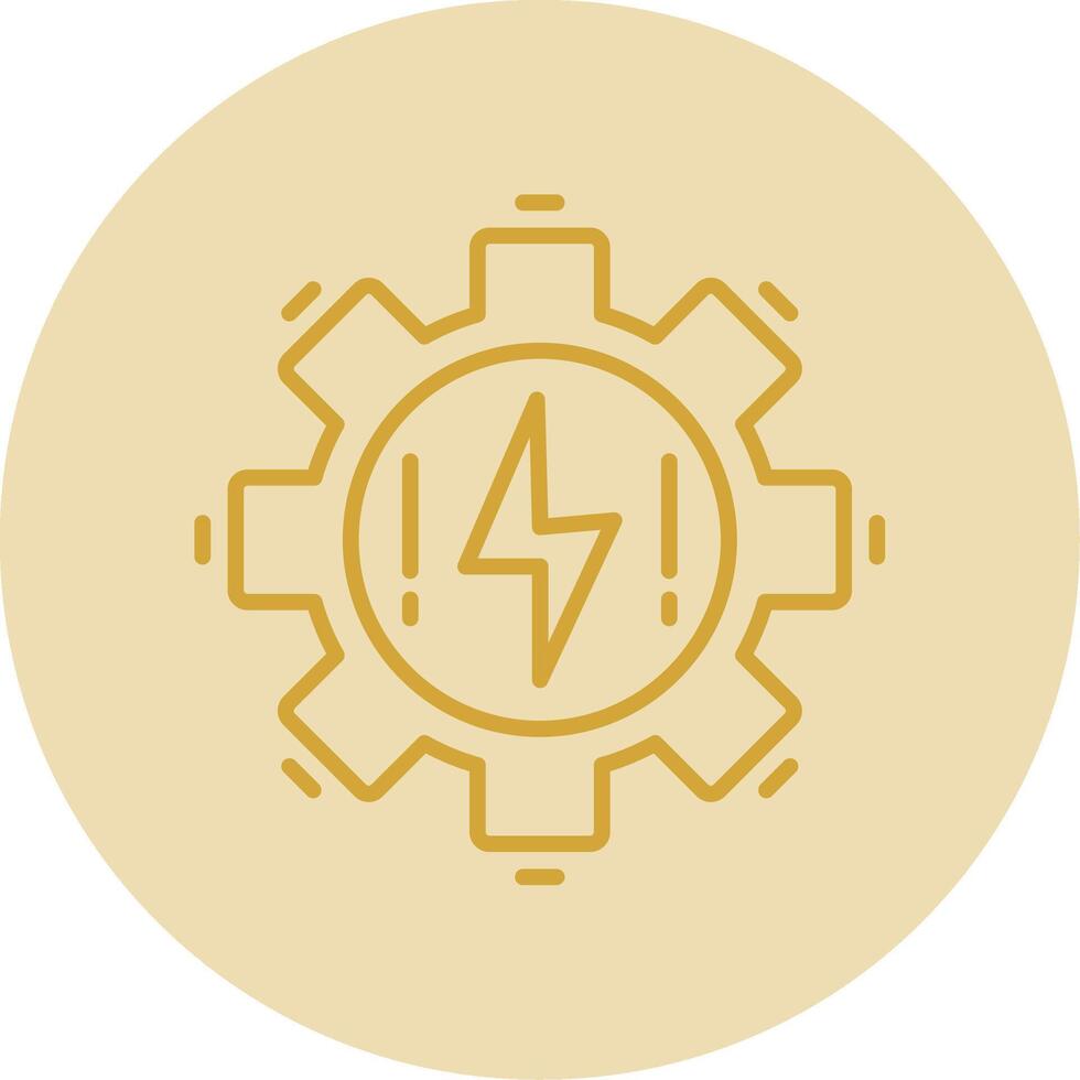 eléctrico línea amarillo circulo icono vector