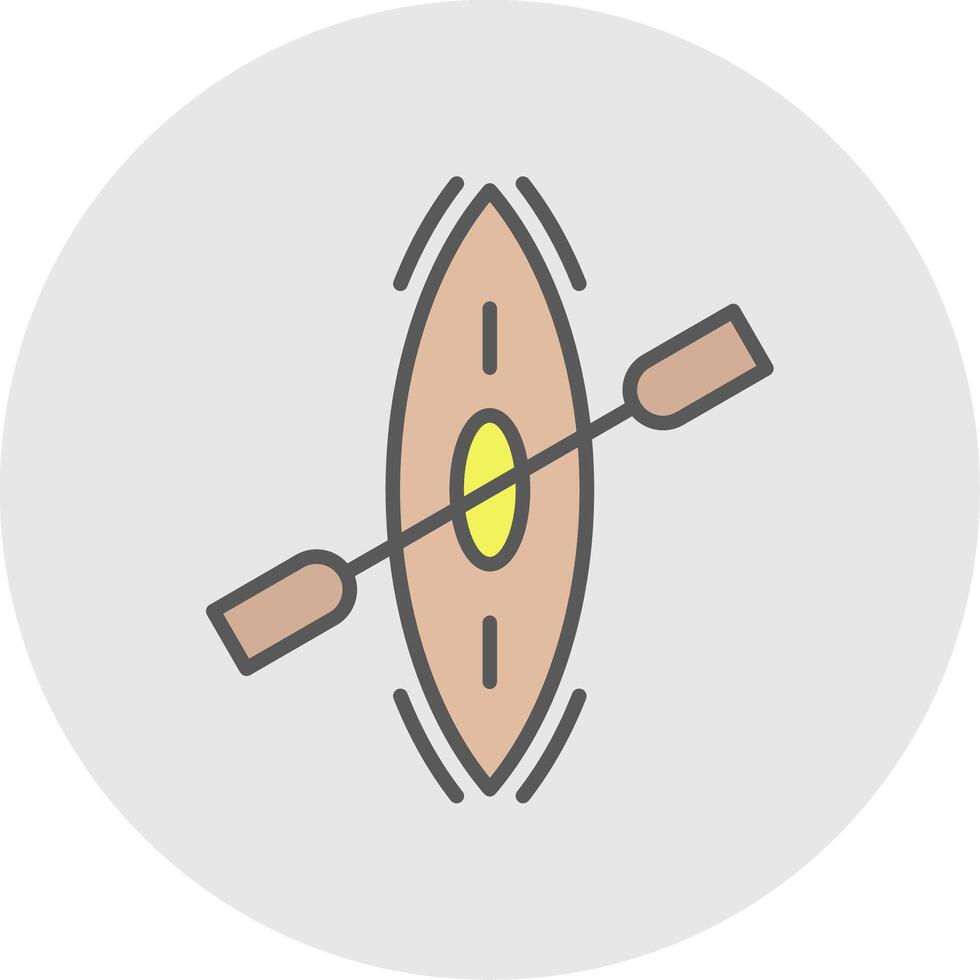 Kayak Line Filled Light Icon vector