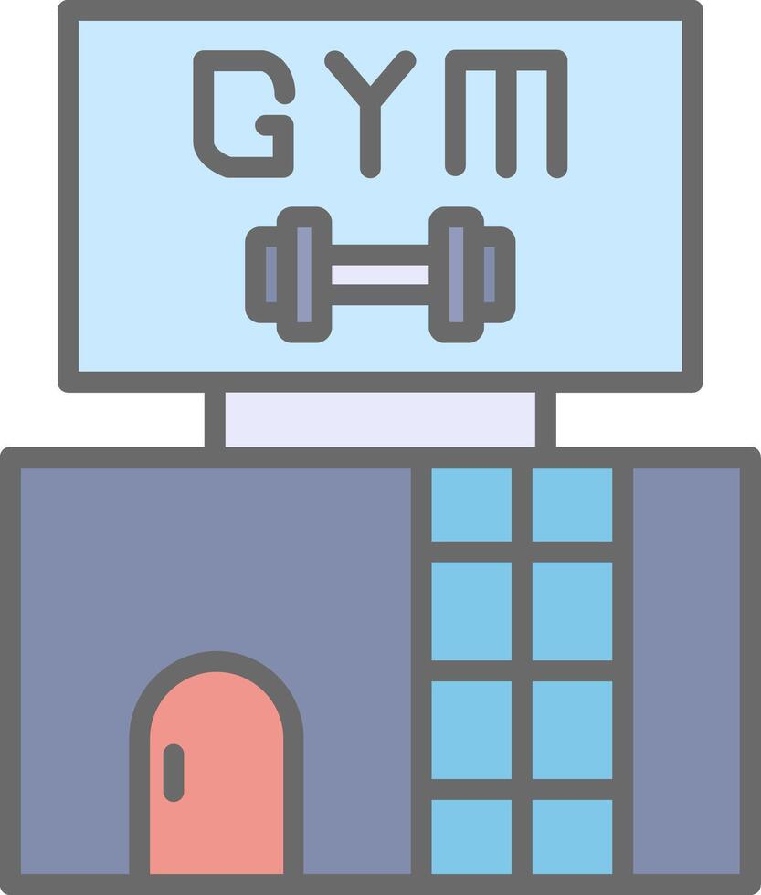 Gym Line Filled Light Icon vector