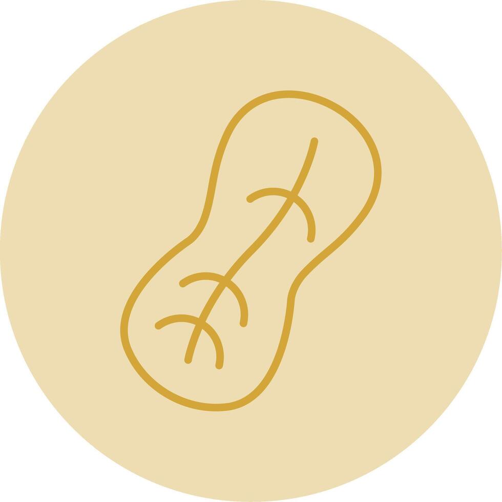 Peanut Line Yellow Circle Icon vector