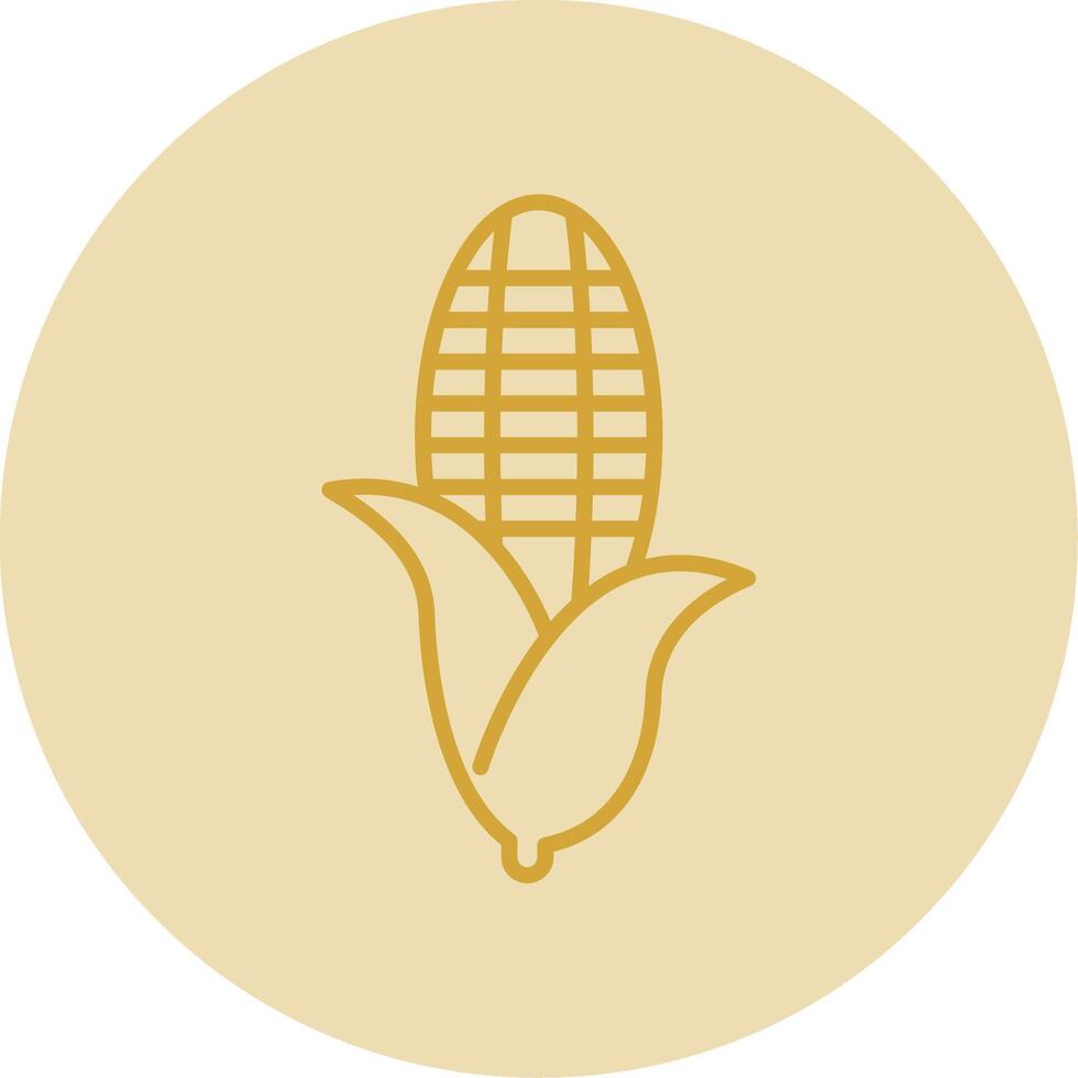 Corn Line Yellow Circle Icon vector