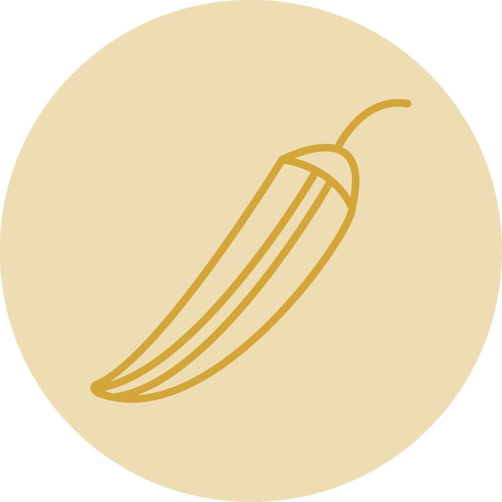 Okra Line Yellow Circle Icon vector