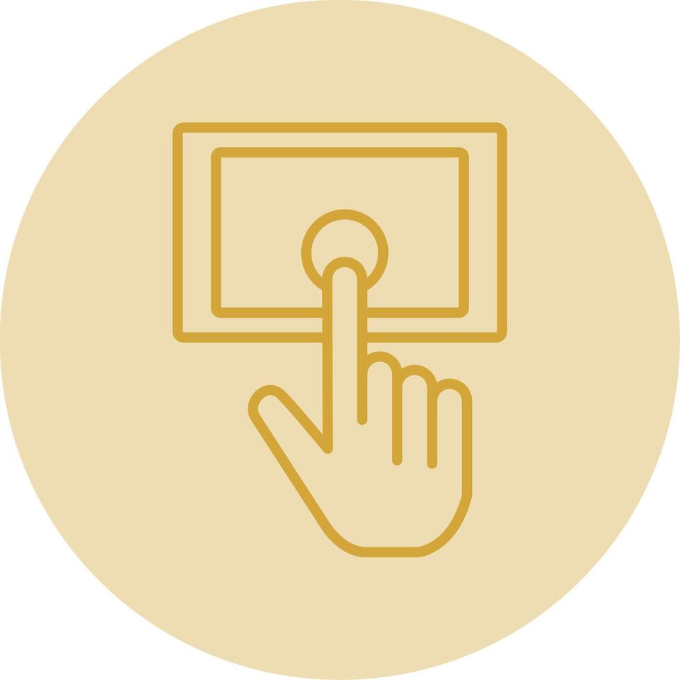 Tablet Line Yellow Circle Icon vector