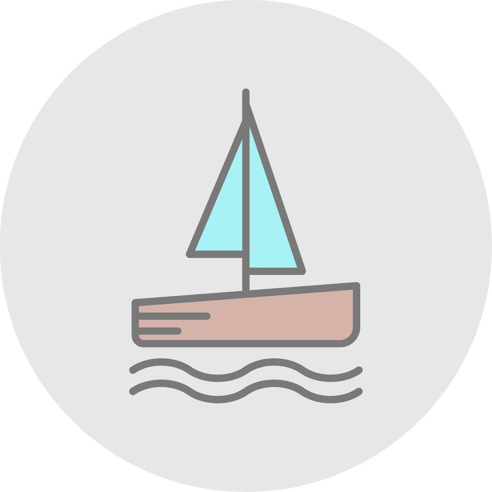 Catamaran Line Filled Light Icon vector