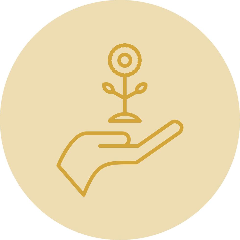 Eco Care Line Yellow Circle Icon vector