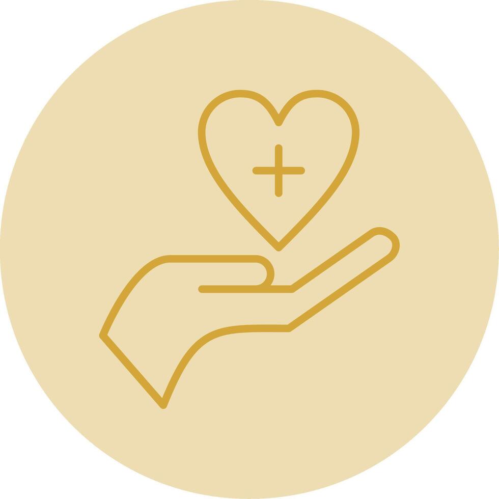 Health Care Line Yellow Circle Icon vector