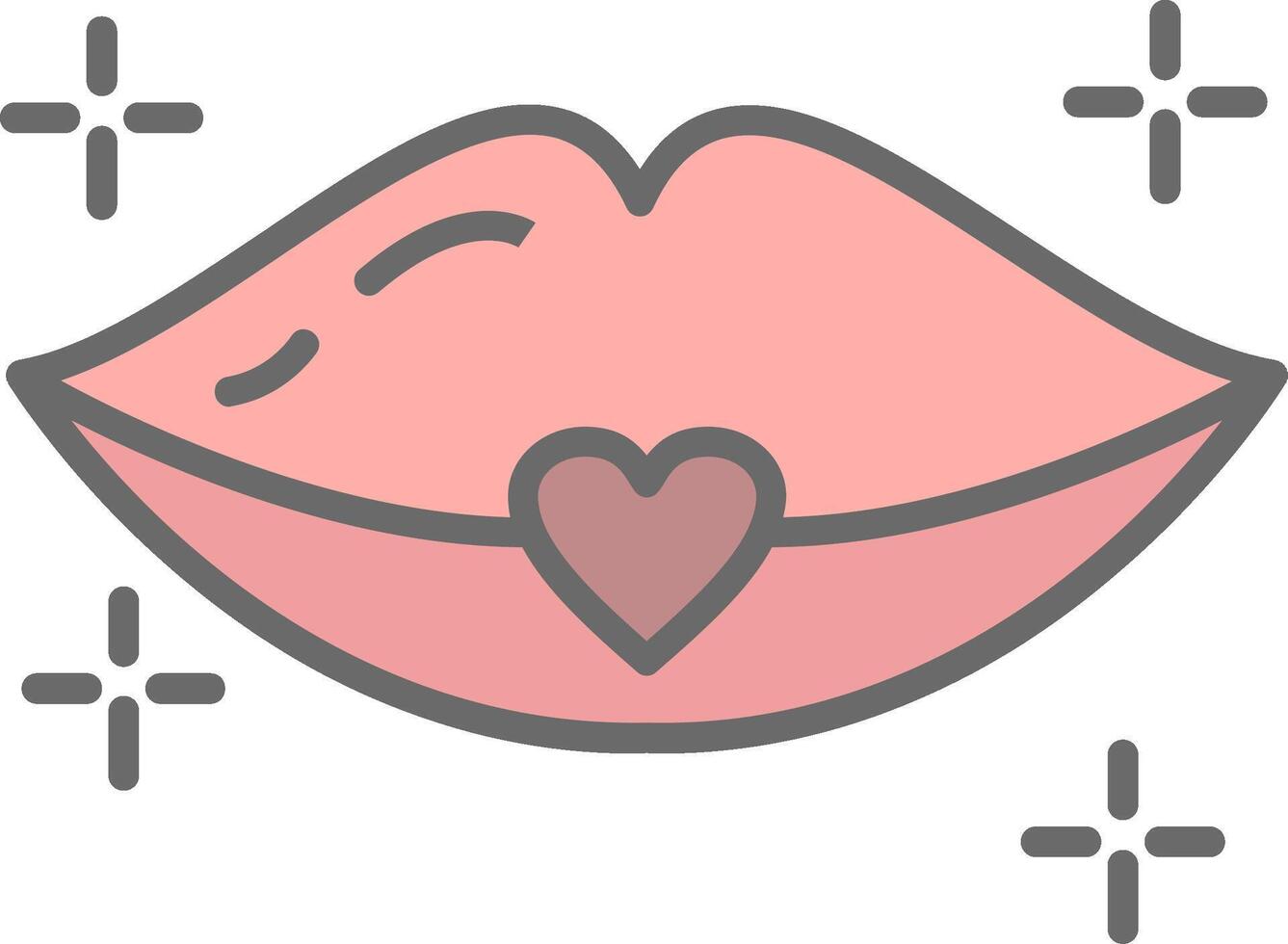Lips Line Filled Light Icon vector
