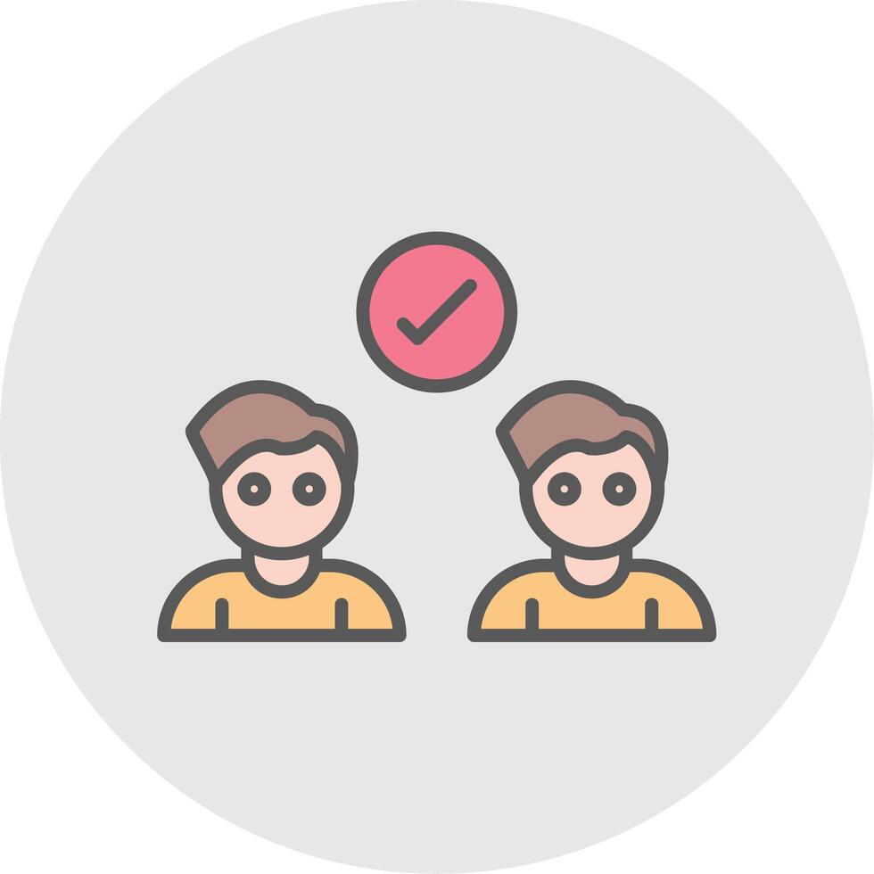 Deal Line Filled Light Icon vector