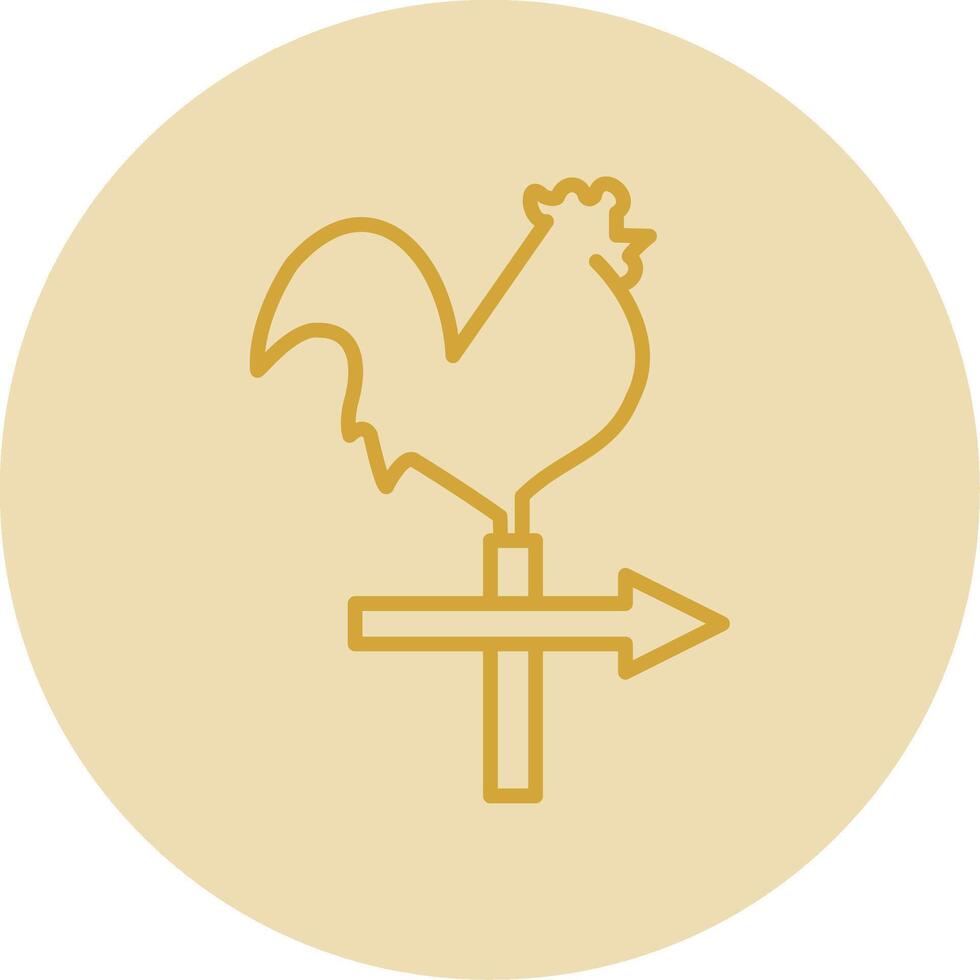 Weather Vane Line Yellow Circle Icon vector